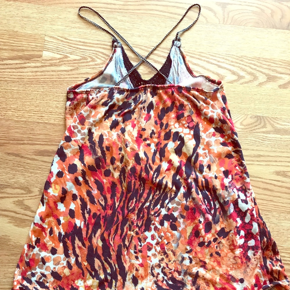 Rue21 tank top- size small. Cross straps. Crochet